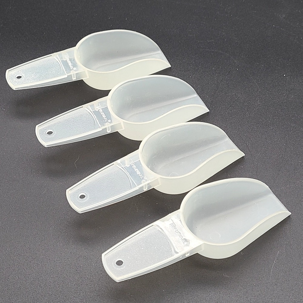 Vintage Tupperware Canister Scoops Set of 4 Clear 878-6 Kitchen Accessory